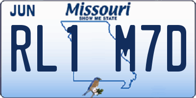 MO license plate RL1M7D
