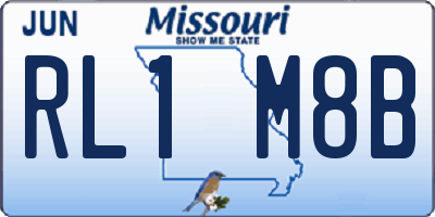 MO license plate RL1M8B