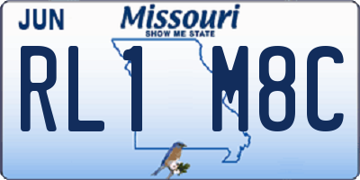 MO license plate RL1M8C