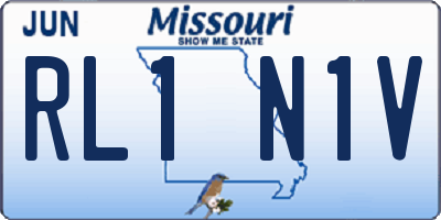 MO license plate RL1N1V