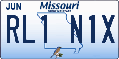 MO license plate RL1N1X