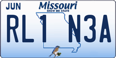 MO license plate RL1N3A