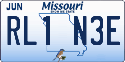 MO license plate RL1N3E