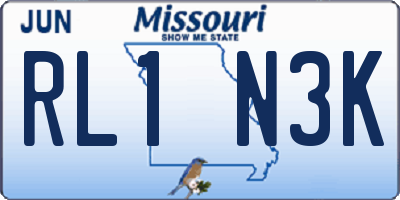 MO license plate RL1N3K