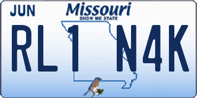 MO license plate RL1N4K