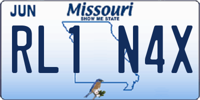 MO license plate RL1N4X