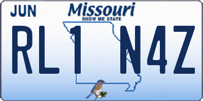 MO license plate RL1N4Z