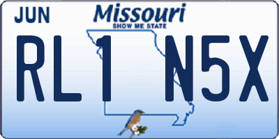 MO license plate RL1N5X