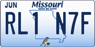 MO license plate RL1N7F