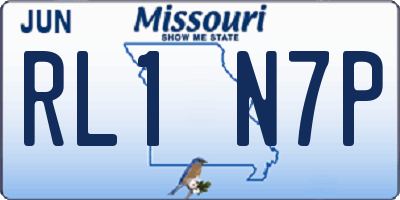 MO license plate RL1N7P