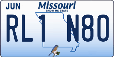 MO license plate RL1N8O
