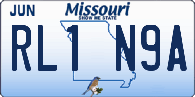 MO license plate RL1N9A