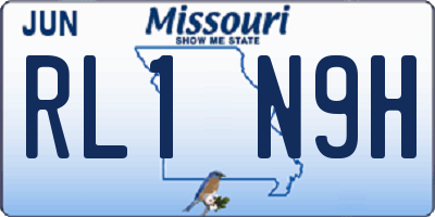 MO license plate RL1N9H