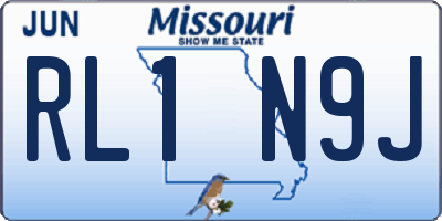 MO license plate RL1N9J