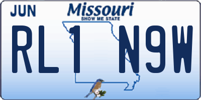 MO license plate RL1N9W