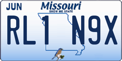 MO license plate RL1N9X