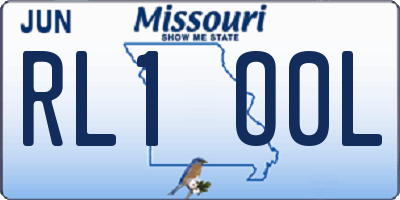 MO license plate RL1O0L