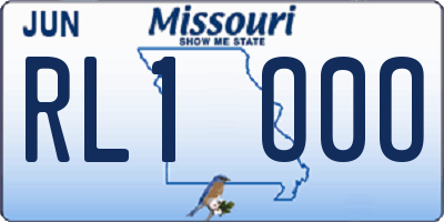 MO license plate RL1O0O