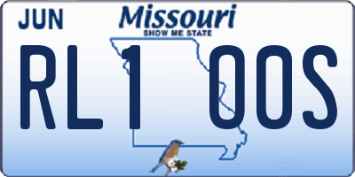 MO license plate RL1O0S