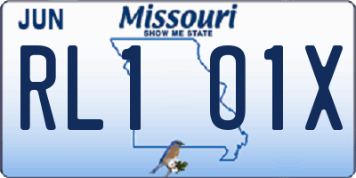 MO license plate RL1O1X