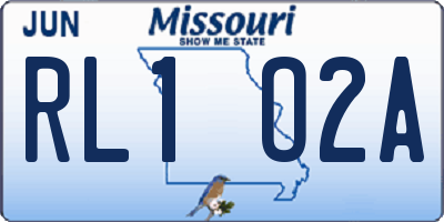 MO license plate RL1O2A