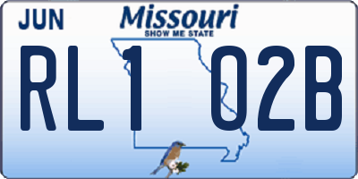 MO license plate RL1O2B
