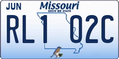 MO license plate RL1O2C