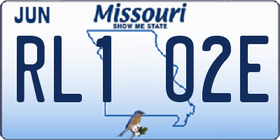 MO license plate RL1O2E