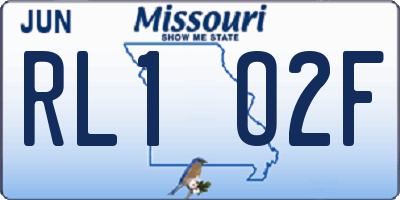 MO license plate RL1O2F