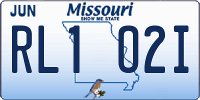 MO license plate RL1O2I
