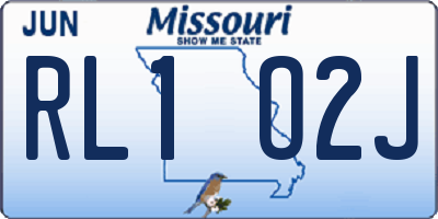 MO license plate RL1O2J