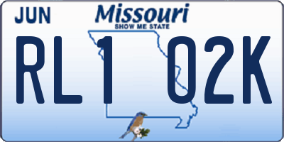 MO license plate RL1O2K