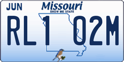 MO license plate RL1O2M