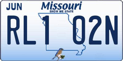 MO license plate RL1O2N