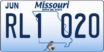 MO license plate RL1O2O
