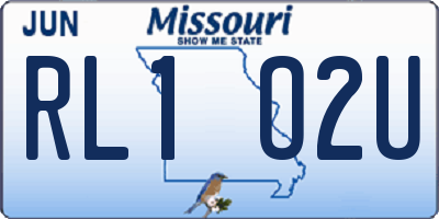 MO license plate RL1O2U