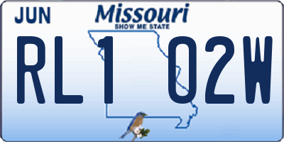 MO license plate RL1O2W
