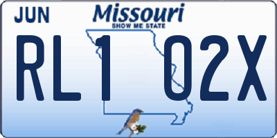 MO license plate RL1O2X