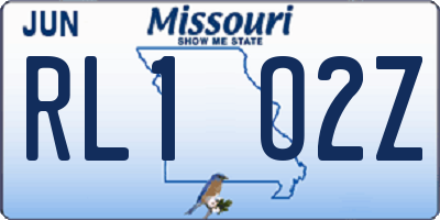 MO license plate RL1O2Z