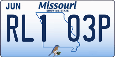 MO license plate RL1O3P