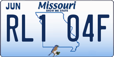 MO license plate RL1O4F