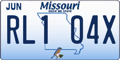 MO license plate RL1O4X