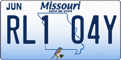 MO license plate RL1O4Y