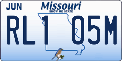 MO license plate RL1O5M