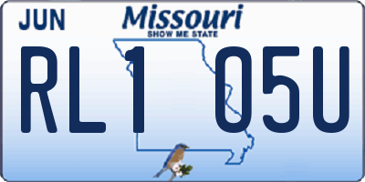 MO license plate RL1O5U