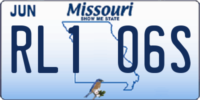 MO license plate RL1O6S