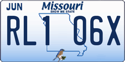 MO license plate RL1O6X