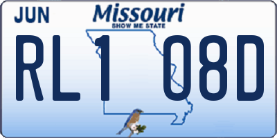 MO license plate RL1O8D