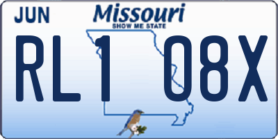 MO license plate RL1O8X