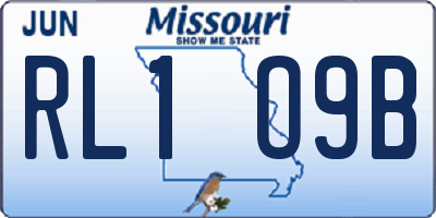 MO license plate RL1O9B